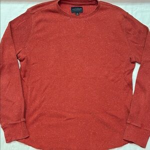 Lucky Brand Men's Rust Red Thermal Waffle Knit Long Sleeve Shirt Size M